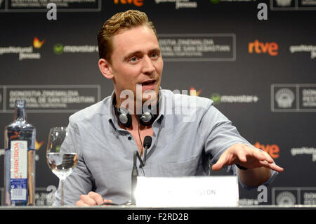 Tom Hiddleston à un Photocall pour le film 'rise' pendant le 63e Festival du Film de San Sebastian en Espagne. 22 septembre 2015./photo alliance Banque D'Images