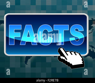 Bouton de faits montrant World Wide Web et Internet Infos Banque D'Images