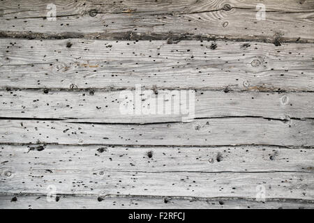 Vieux mur gris avec texture en bois Banque D'Images