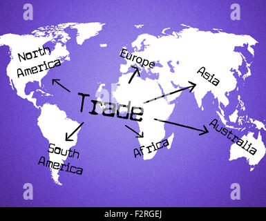 Dans le monde du commerce mondial l'importation et à l'échelle mondiale sens Banque D'Images