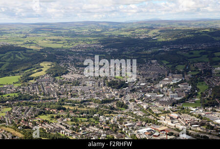 Vue aérienne de Shipley et Saltaire, dans le West Yorkshire, UK Banque D'Images