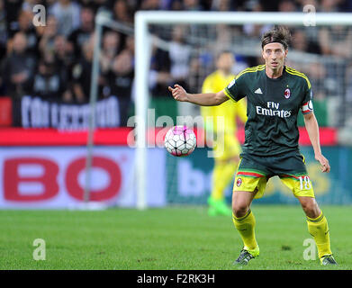 Udine, Italie. 22 Septembre, 2015. Milan's centrocampista del Milan Riccardo Montolivo au cours de la Serie A italienne TIM match de football entre l'Udinese Calcio et de l'AC Milan au stade du Frioul. 22 septembre 2015. photo Simone Ferraro / Alamy Live News Banque D'Images