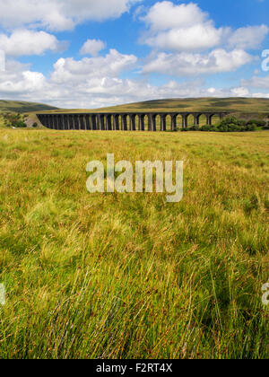 Le Viaduc de Ribblehead Gauber Pâturage peu Ribblehead Yorkshire Angleterre Nord Yorkshire Dales Banque D'Images