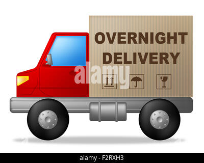 La livraison durant la nuit représentant Lendemain et h Banque D'Images