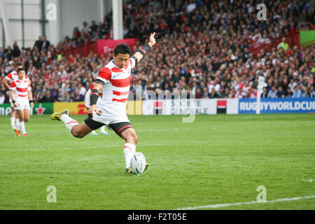 Gloucester, Royaume-Uni. 23 Septembre, 2015. Gloucester, Royaume-Uni. Sep 23, 2015. Fans d'arriver tôt pour le match à Kingsholm Gloucester Uk Banque D'Images