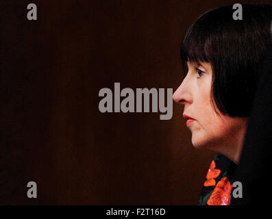 Prague, République tchèque. Sep 23, 2015. La critique de design Alice Rawsthorn conférences sur l'avenir de conception européenne à Prague, République tchèque, le 23 septembre 2015. © Katerina Sulova/CTK Photo/Alamy Live News Banque D'Images