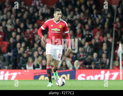 Manchester, UK. Sep 23, 2015. Capital One Cup. Manchester United contre Ipswich. Défenseur de Manchester United Chris Smalling. Credit : Action Plus Sport/Alamy Live News Banque D'Images