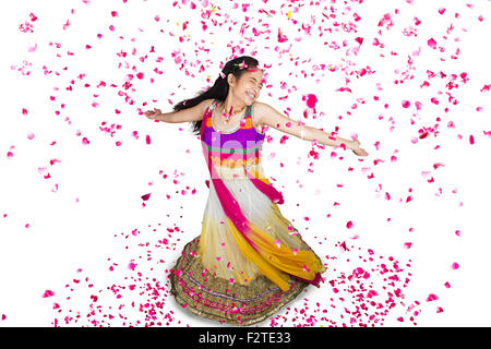 1 belle fille indienne adolescent Diwali Festival profitez Banque D'Images