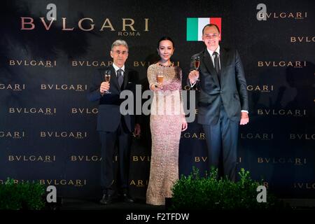 Beijing, Chine. Sep 23, 2015. Carina Lau promotions pour bijoux BVLGARI à Beijing, Chine, le 23 septembre, 2015. © TopPhoto/Alamy Live News Banque D'Images