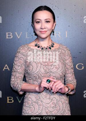 Beijing, Chine. Sep 23, 2015. Carina Lau promotions pour bijoux BVLGARI à Beijing, Chine, le 23 septembre, 2015. © TopPhoto/Alamy Live News Banque D'Images