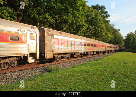 Voitures de trains de voyageurs sur le Cuyahoga Valley Scenic Railroad , Parc national de Cuyahoga Valley Banque D'Images