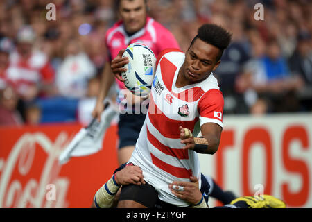 Gloucester, Royaume-Uni. Sep 23, 2015. Kotaro Matsushima (JPN) Rugby : Coupe du Monde de Rugby 2015 Poule B match entre l'Ecosse et le Japon au stade Kingsholm à Gloucester, en Angleterre . © EXTRÊME-ORIENT PRESSE/AFLO/Alamy Live News Banque D'Images