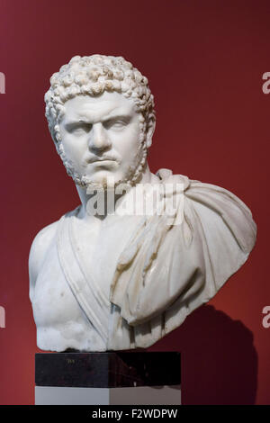 Berlin. L'Allemagne. Portrait de l'empereur romain Caracalla , AD 212-217 de Rome, Italie. Altes Museum. Banque D'Images