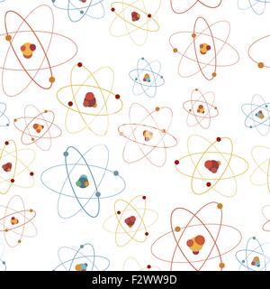 La structure de la molécule colorée sur fond blanc motif transparent Illustration de Vecteur