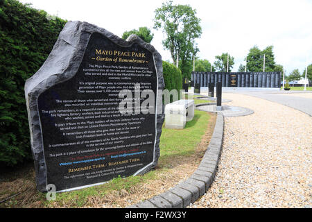 La paix Mayo Park et Garden of Remembrance, Castlebar, Comté de Mayo, Irlande Banque D'Images