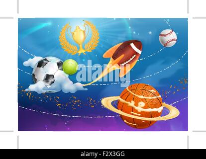 L'univers du sport, vector background Illustration de Vecteur