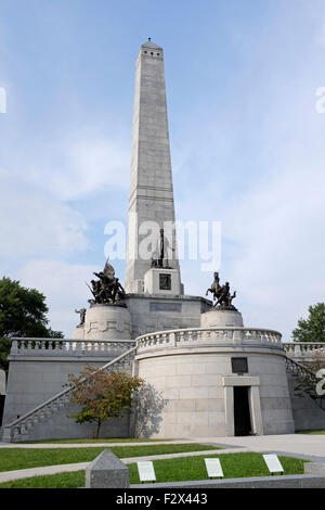 La Tombe d'Abraham Lincoln à Springfield, Illinois Banque D'Images