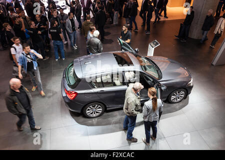 BMW Série 1 voiture compacte à l'IAA International Motor Show 2015 Banque D'Images