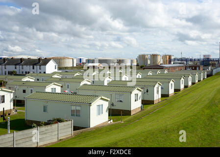 Hole Haven Caravan Park, Haven Road, Wickford, Essex, Angleterre, Royaume-Uni Banque D'Images