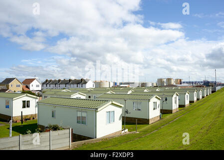 Hole Haven Caravan Park, Haven Road, Wickford, Essex, Angleterre, Royaume-Uni Banque D'Images