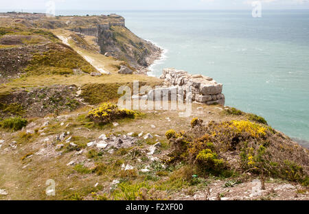 Sur la mer de tout les carrières, côte ouest de l'Île de Portland, Dorset, England, UK Banque D'Images