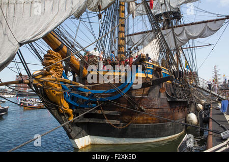 Bateau à voile historique Gotheborg Amsterdam 2015 Banque D'Images