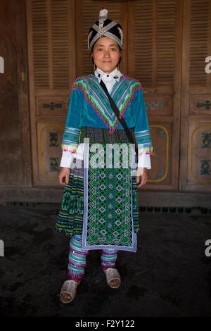 'Ethniques' Flower Hmong tribu au nord du Vietnam. Banque D'Images