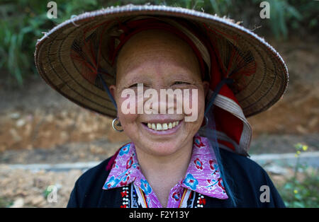 'Ethniques' flower Hmong tribu au nord du Vietnam. Banque D'Images