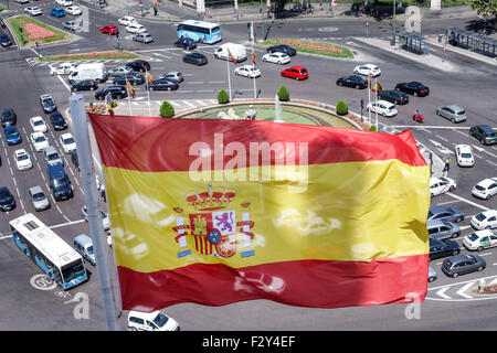 Madrid Espagne,Hispanic Centro,Retiro,Plaza Cibeles,Palacio de Comunicaciones,Palais des Communications,Terraza-mirador del Palacio de Cibeles,balcon,vi Banque D'Images