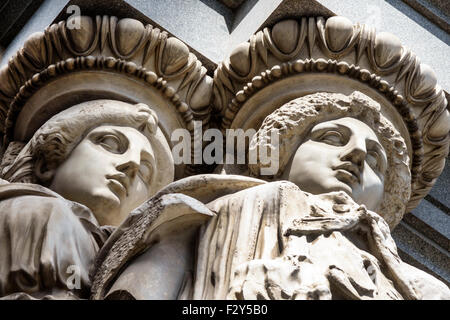 Madrid Espagne,Hispanic Centro,Calle de Alcala,Instituto Cervantes,institut Cervantes,siège,caryatides,caryatides,néoclassique,architecte Banque D'Images