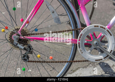 Détail d'un vieux vélo rouillé Banque D'Images