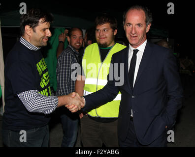 Pordenone, Italie. 25 Septembre, 2015. Luca Zaia, président de la Région Vénétie assiste au parti de la Lega Nord (Ligue du Nord) rassemblement régional le 25 septembre, 2015 à Pordenone Crédit : Andrea Spinelli/Alamy Live News Banque D'Images