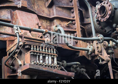 Vieille machine rouillée. rusty metal machinery détail. vieillissement de la technologie Banque D'Images