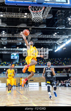 Défaite des Lions Londres Leeds 99 - 60 force à Copperbox, Parc Olympique, Londres, Royaume-Uni. Septembre 2015 Banque D'Images