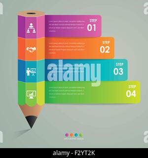 Business modèle infographique concept crayon,Vector Illustration Illustration de Vecteur