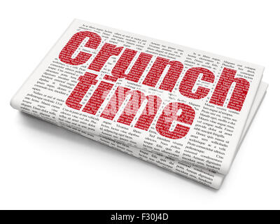 Concept d'entreprise : le manque de temps sur fond de journal Banque D'Images