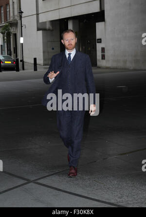 Londres, Royaume-Uni, le 26 juillet 2015 : Mark Gatiss arrive à la BBC pour l'Andrew Marr Show à Londres Banque D'Images