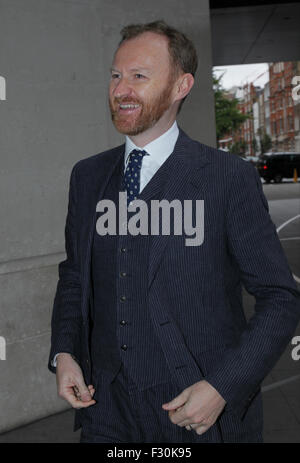 Londres, Royaume-Uni, le 26 juillet 2015 : Mark Gatiss arrive à la BBC pour l'Andrew Marr Show à Londres Banque D'Images