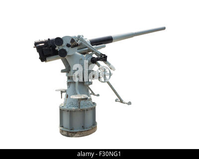 Musée Naval gun à isolé sur fond blanc avec clipping path Banque D'Images