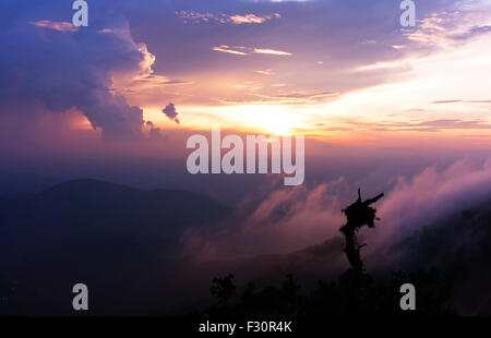 Coucher du soleil sur le Genting Highland Banque D'Images