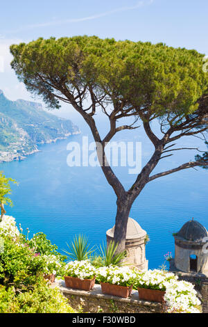 Ravello, vue panoramique de la Villa Rufolo, Côte d'Amalfi, Italie Banque D'Images