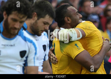 Coupe du Monde de Rugby 2015, au Royaume-Uni. L'Australie V Uruguay 27 Sept 2015 La Villa Du Parc Banque D'Images