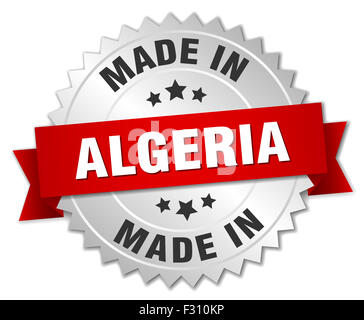 Made in Algeria silver badge avec ruban rouge Banque D'Images