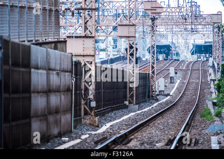 La gare ferroviaire et Sasaduka,Shibuya-Ku, Tokyo, Japon Banque D'Images