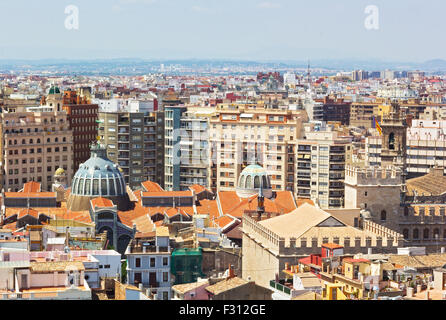 Une vue aérienne sur Mercado Central à Valence, en Espagne. Banque D'Images