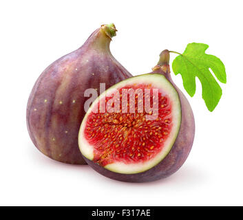Figues fraîches isolated on white Banque D'Images