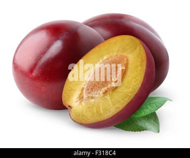 Les prunes isolated on white Banque D'Images