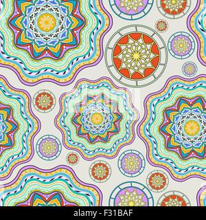 Vector floral décoratif ethnique arrière-plan. Couture abstrait ethnique Illustration de Vecteur