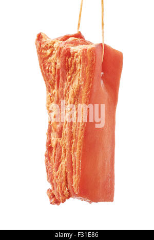 Jambon fumé isolated on white Banque D'Images
