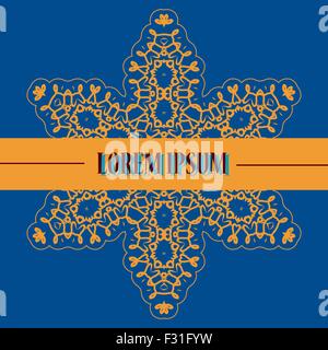 Impression d'Orient stylisé en bleu et jaune. Illustration de Vecteur